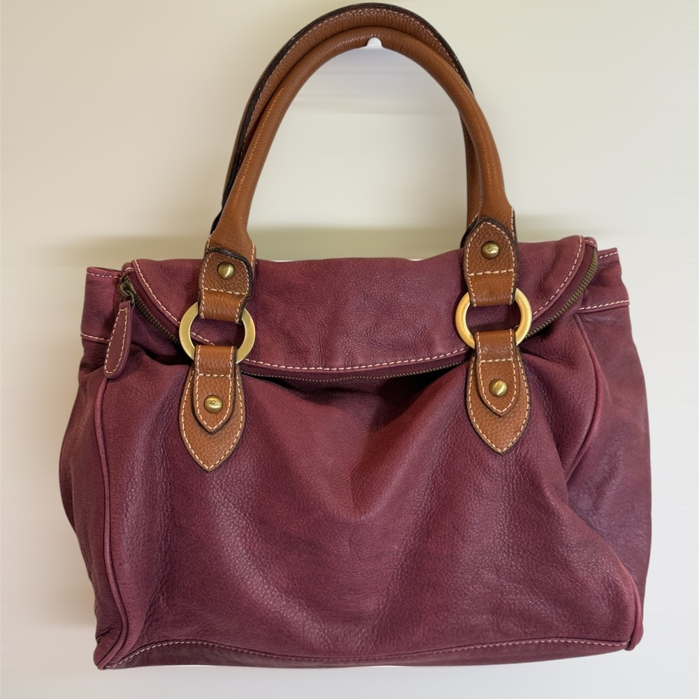 Coldwater creek bag faux cloth inner material, red wine color